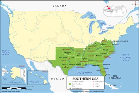 Map of Southern United States